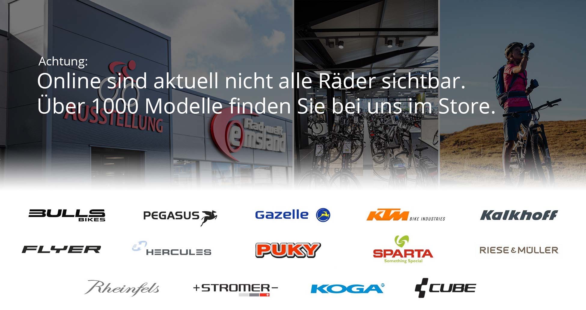 Achtung: Online sind aktuell nicht alle Räder sichtbar. Über 1000 Modelle finden Sie bei uns im Store.